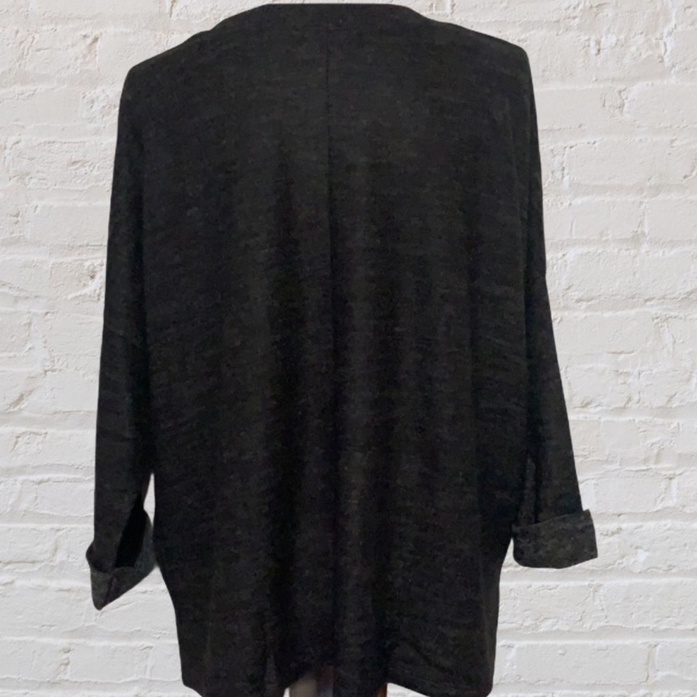 CHERISH CHARCOAL DETAILED BRUSHED KNIT TOP - Picture 3 of 9